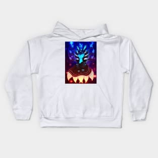 Blue fire fox Kids Hoodie